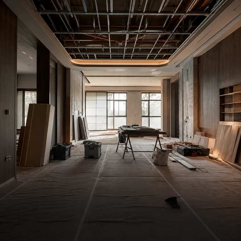 Organised turnkey interior fit-out work in progress